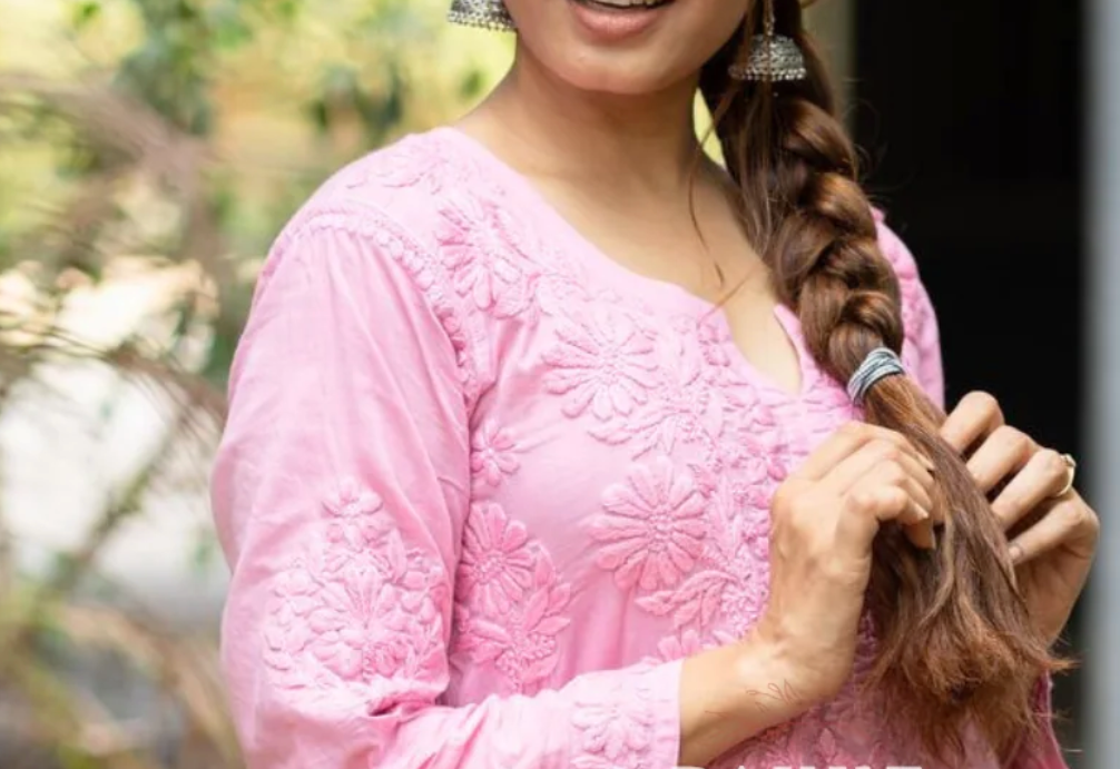 Candy PinkCotton Mulmul Chikankari Kurta