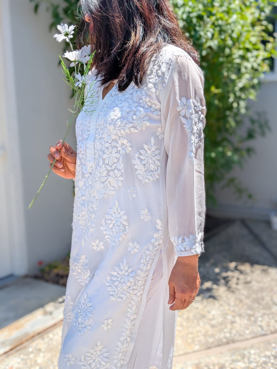 White Chikankari Kurti