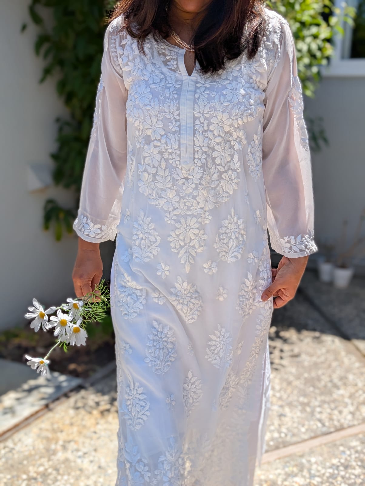 White Chikankari Kurti