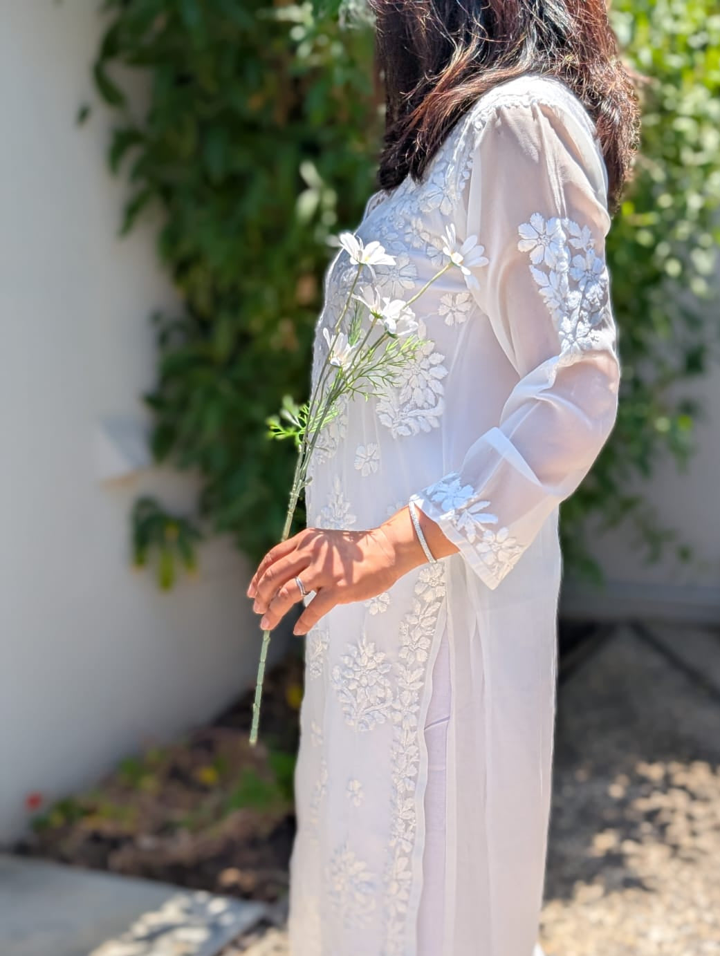 White Chikankari Kurti