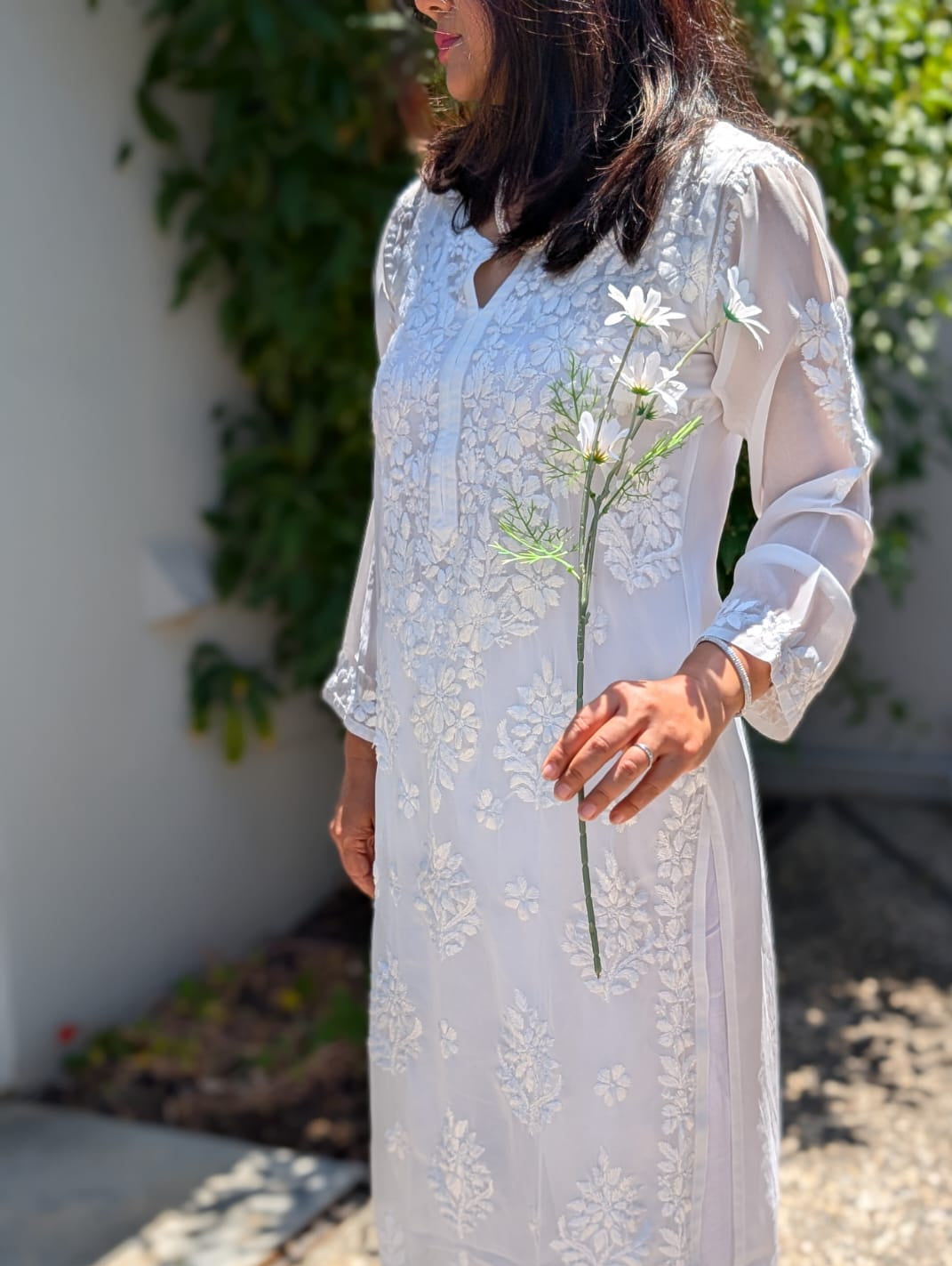 White Chikankari Kurti