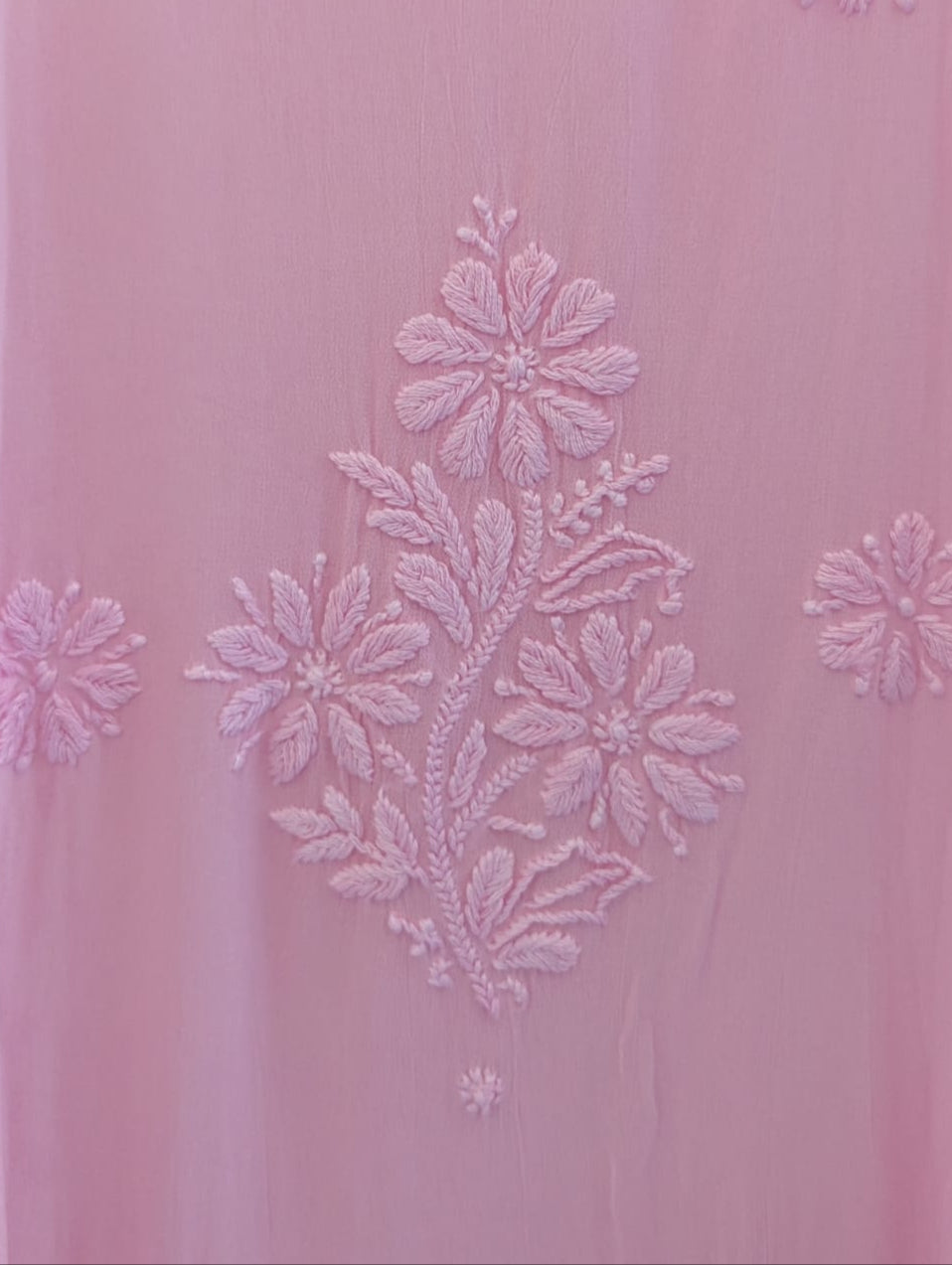 Candy Pink spaghetti strap Chikankari suit set