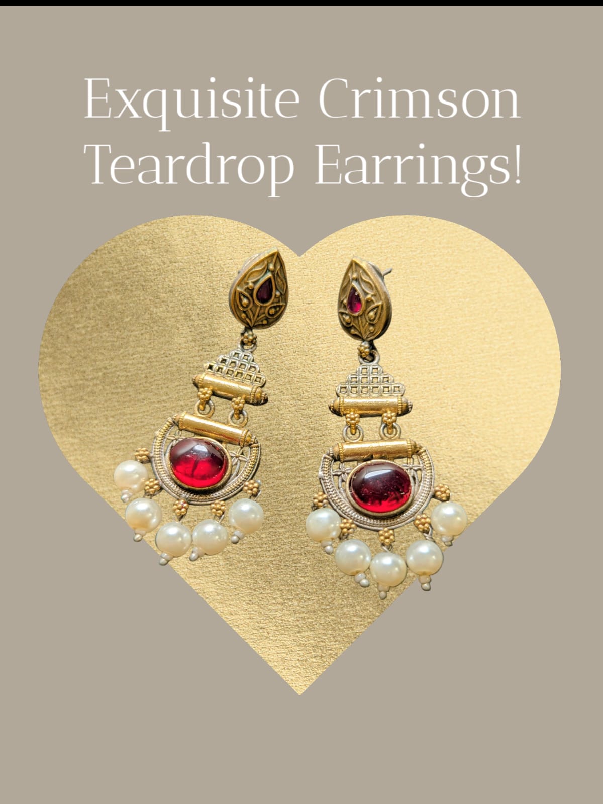 Exquisite Crimson Teardrop Earrings!